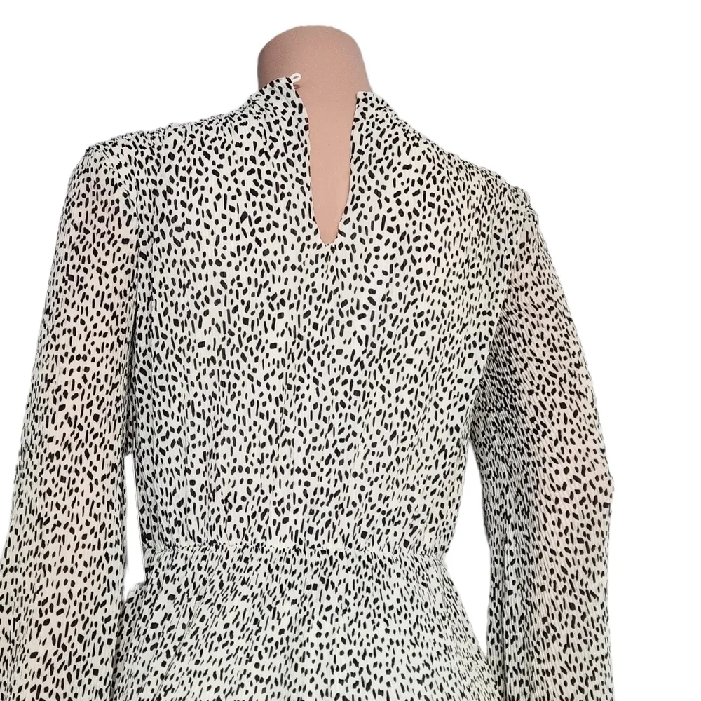 PERFECT Spot Cream Print Pleated Wide-Leg Jumpsuit Size: S - Image 12