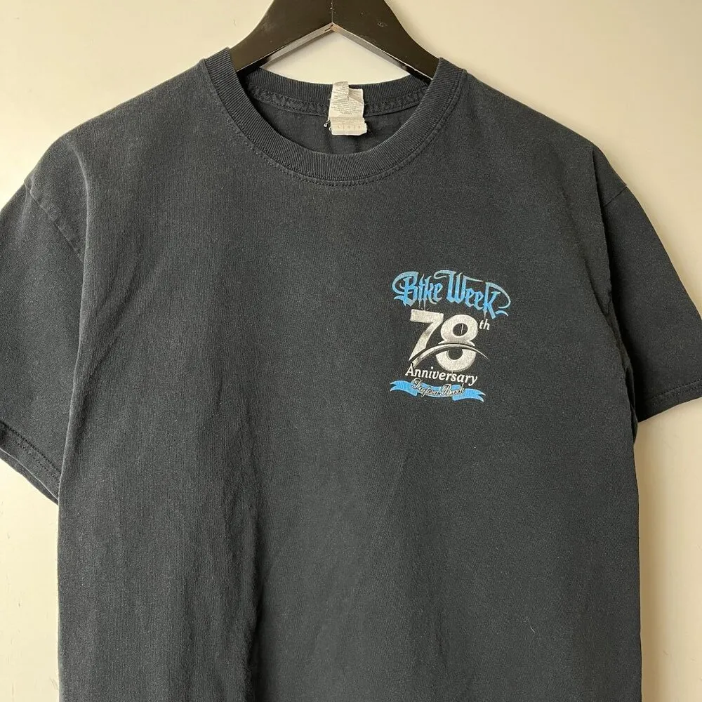 2019 Daytona Beach Bike Week T Shirt Medium M Black Graphic Tee - Image 5