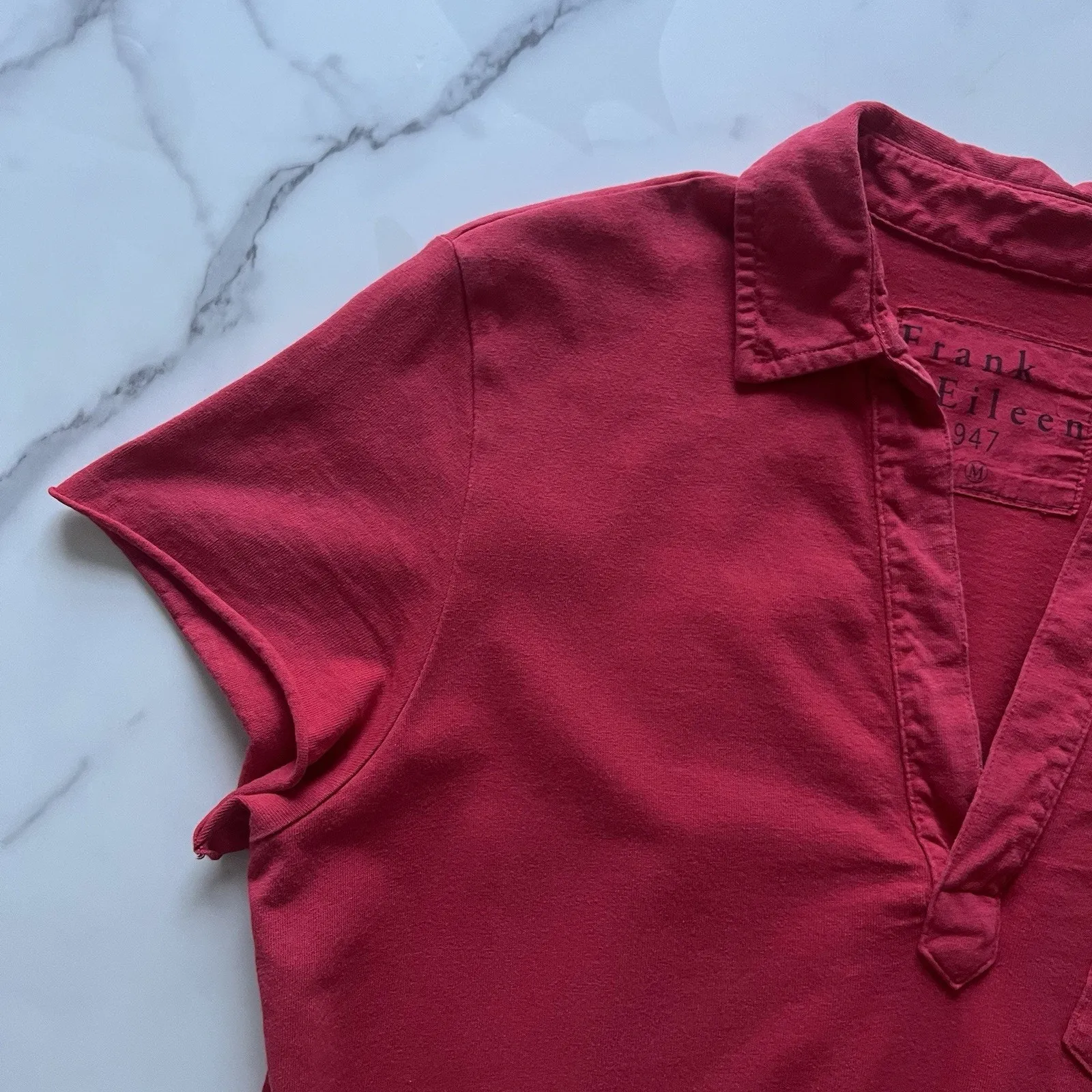 Frank & Eileen Lauren polo dress Red Sz Medium Heritage Jersey Classic Chic - Image 8