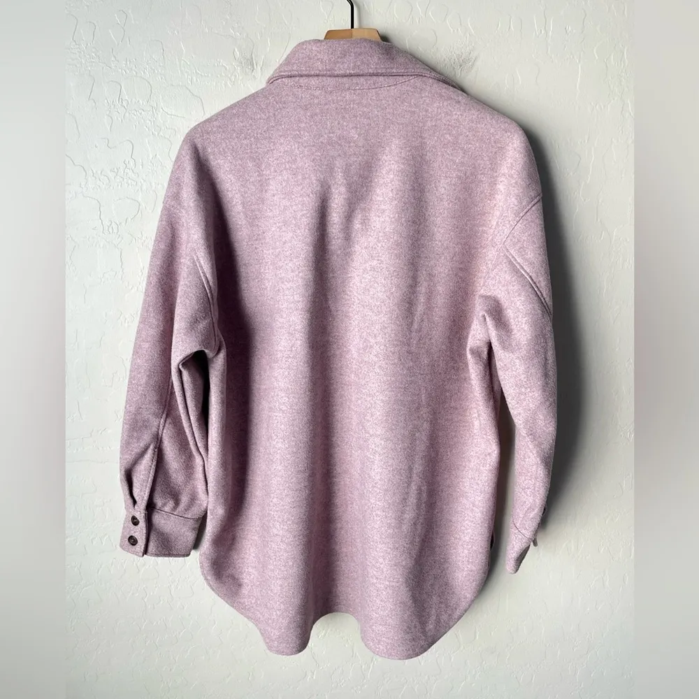 H&M jersey lined shirt Shacket jacket pink small bloggers favorite - Image 8