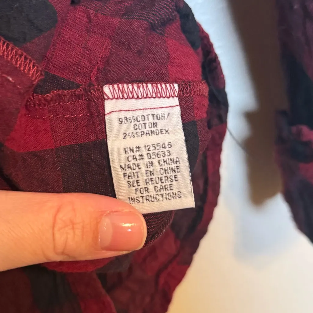 Habitat Buffalo Plaid Roll Tab Crinkle Button Down Shirt - Image 4