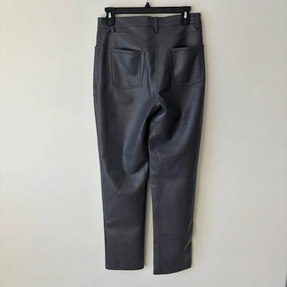 Aritzia Wilfred The Melina Pant Gray Faux Vegan Leather High Rise Straight Leg - Image 7
