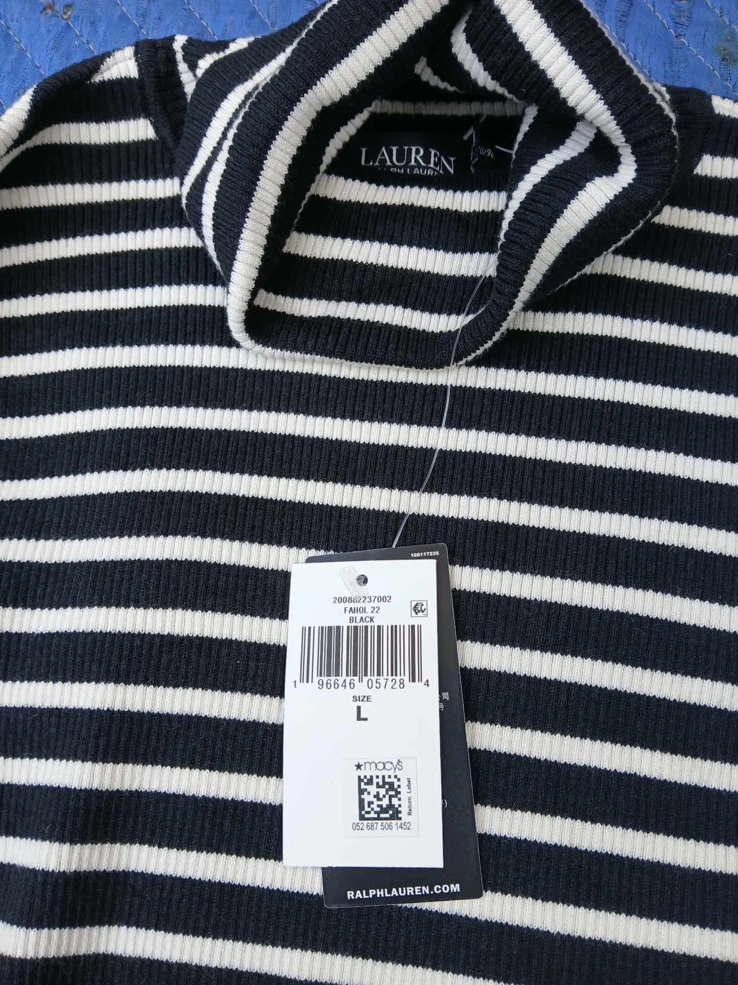 Ralph Lauren black & white striped turtleneck sweater brand new! - Image 6