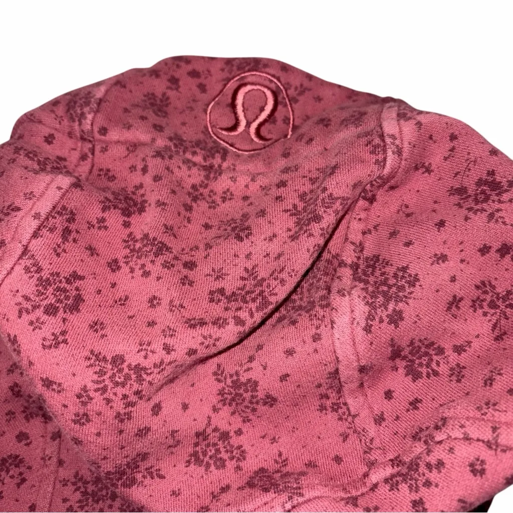 Lululemon Cotton Fleece Pixie Floral So Merlot Redwood Scuba Hoodie Jacket 4 - Image 9