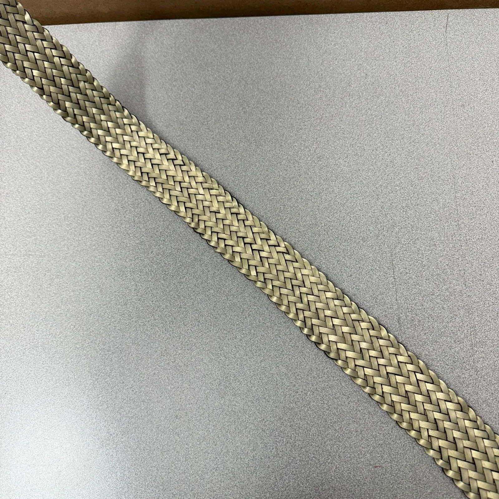 Chicos Woven Leather Belt Womens Gold Gem Buckle Embellished Bead Boho Wrap 52" - Image 4