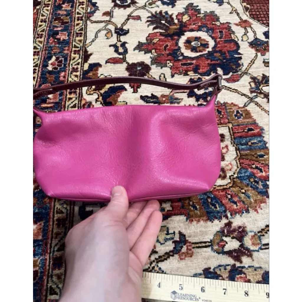 COACH Vintage Y2K Leather Mini Baguette Shoulder Baguette Bag Pink Leather - Image 5