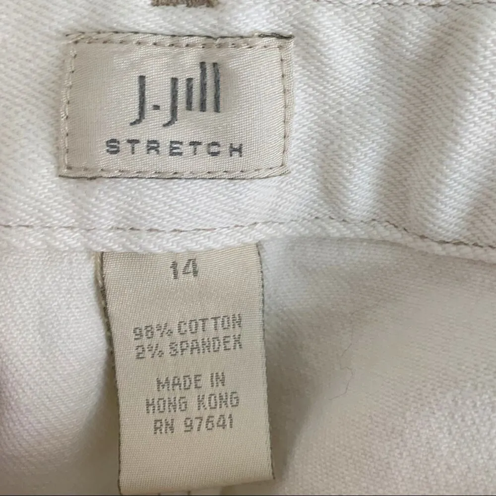 J.Jill Women's Jeans 10" High Rise Cream Eggshell Boot Cut Stretch Size 14 - Image 7