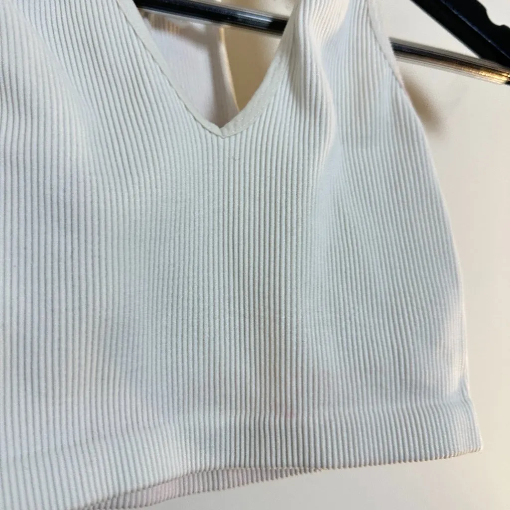 FREE PEOPLE Movement Free Throw Crop Top in White Size X-Small - Image 4