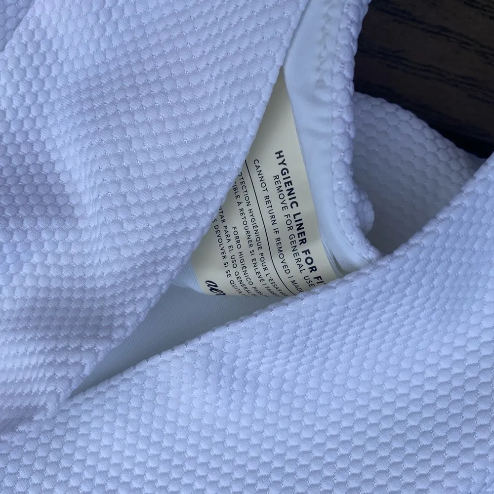 NWT Aerie high cut cheeky white XLribbed texture bikini bottoms swim bathingsuit - Image 7