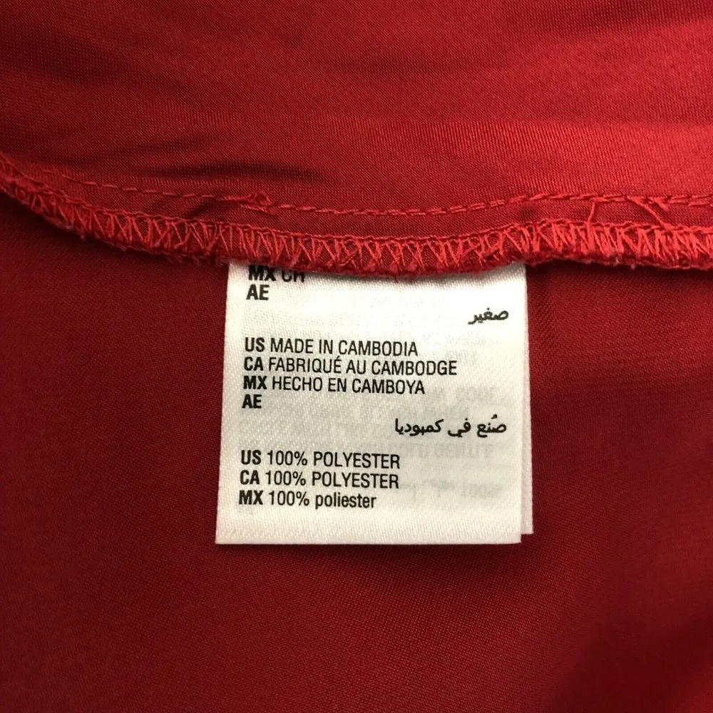 INC Intimates Nightie Nightgown Lace Trim Satin Red Size S - Image 4