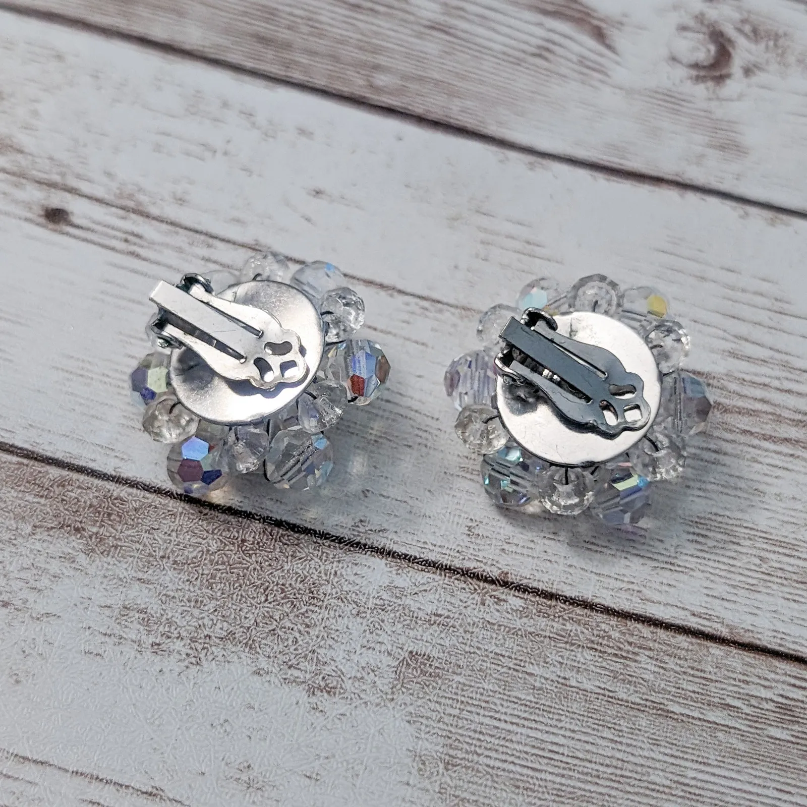 Vintage Clip On Earrings Beaded Cluster - Image 7