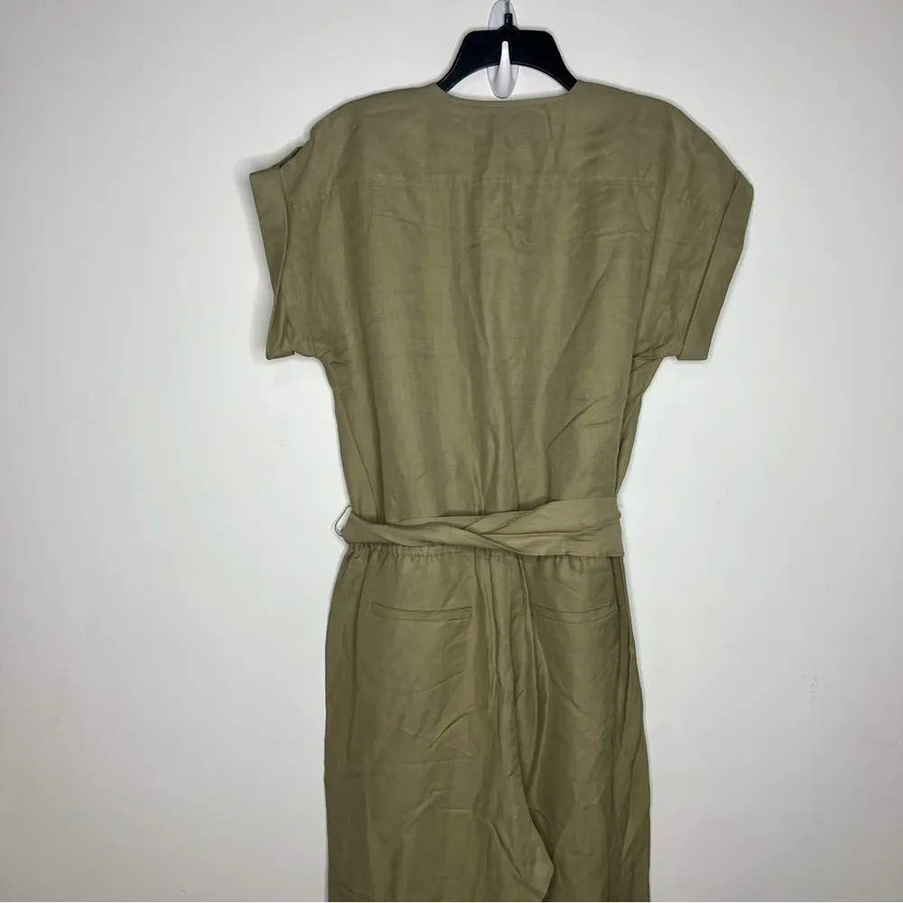 Lauren Ralph Lauren linen blend jumpsuit waist tie Sage green‎ size 14 new - Image 10