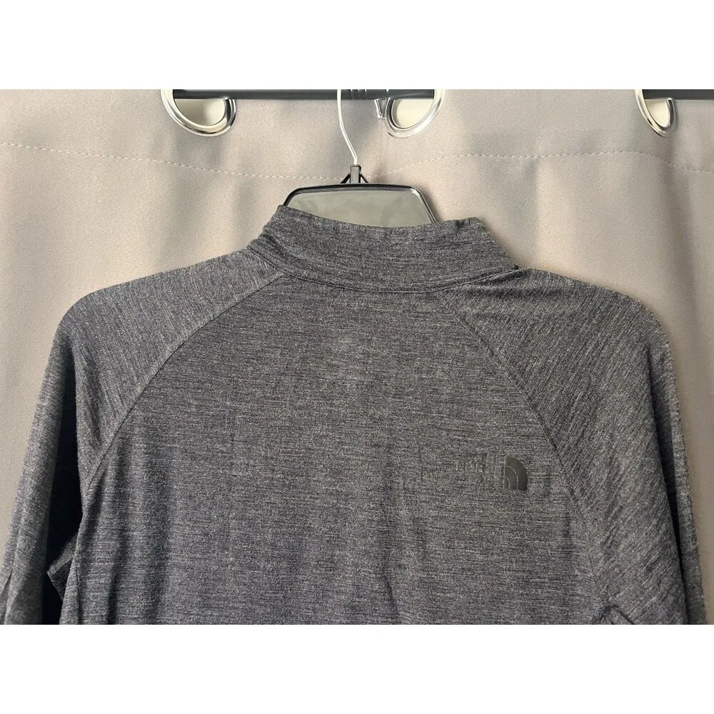 The North Face Women's 100% Wool Quarter Zip Pullover Top Gray Small Base Layer - Image 5