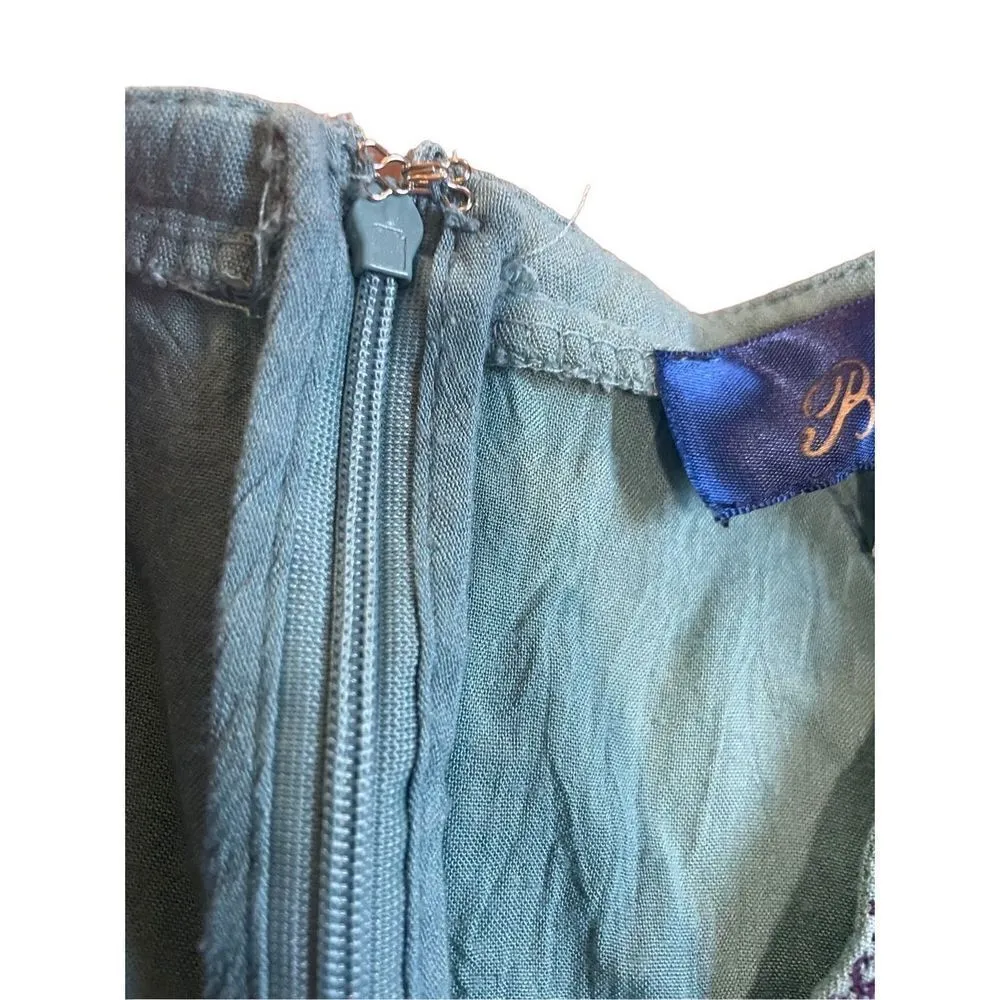 Francesca's blue rain blue teal floral Short Sleeve tunic top dress size small - Image 9