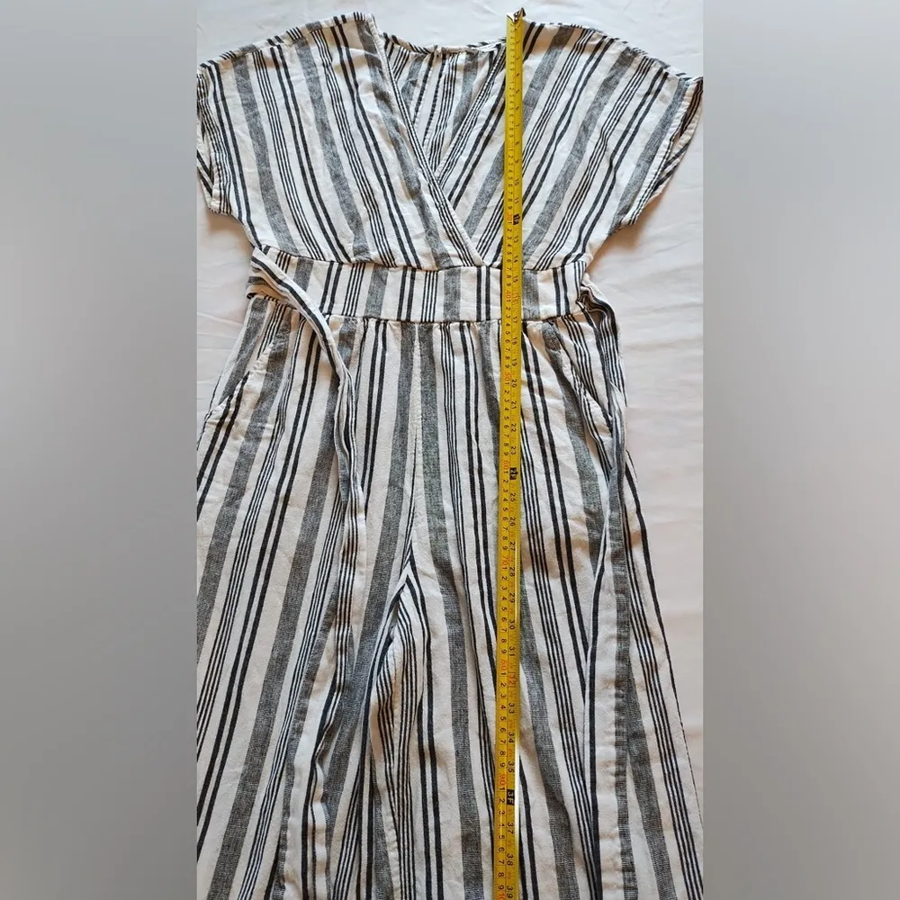 American Eagle Jumpsuit Women’s Size L Striped Pants Romper Short Sleeves V Neck - Image 14