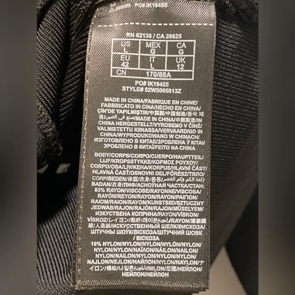 New Black Marciano Shirt with Gold Zipper Large - Image 9