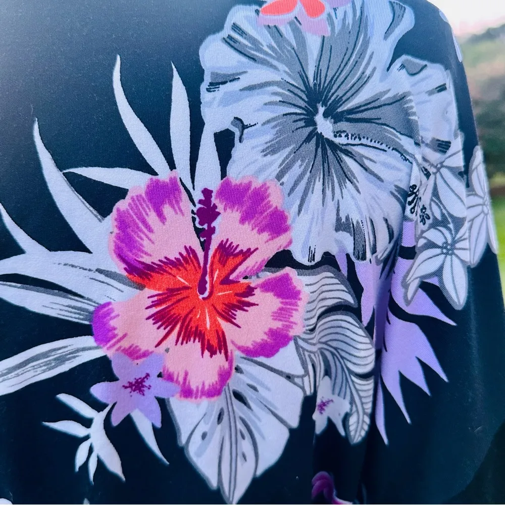 Linea Donatella Robe black floral print - Image 12