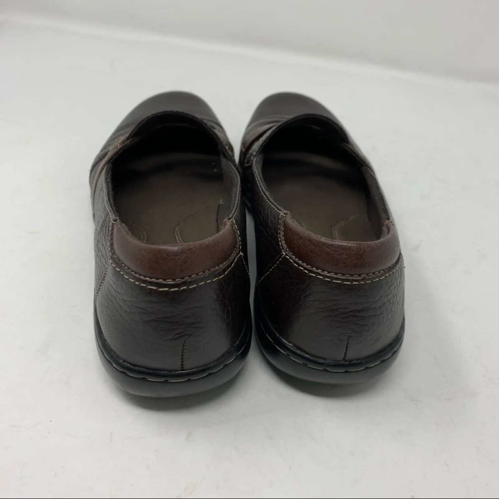 Clarks Bendables Sixty Cruise Brown Tumbled Leather Mary Jane Slip On Loafer 7.5 - Image 4