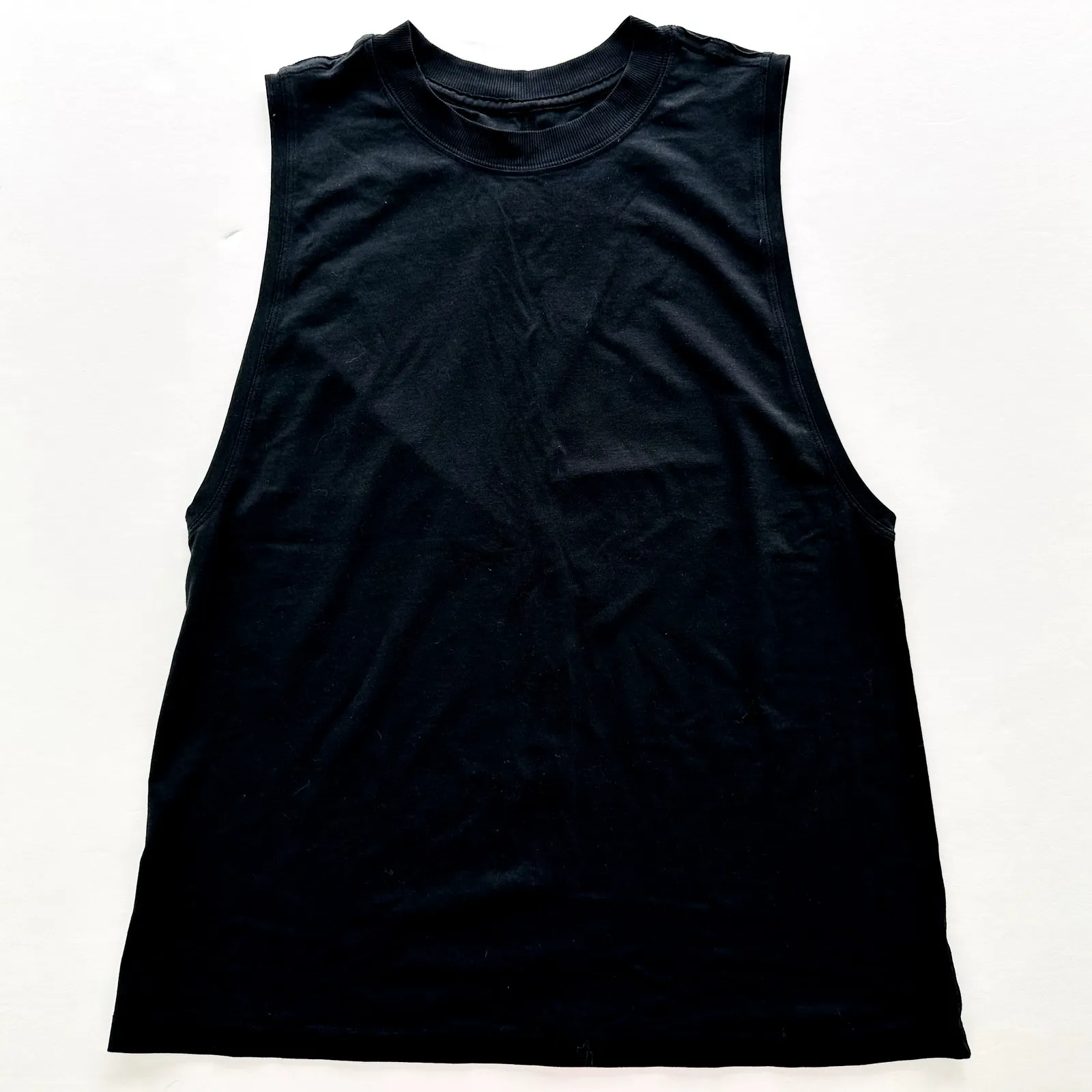 Lululemon All Yours Tank Black Cotton Size 8 Casual Gym Leisure - Image 3
