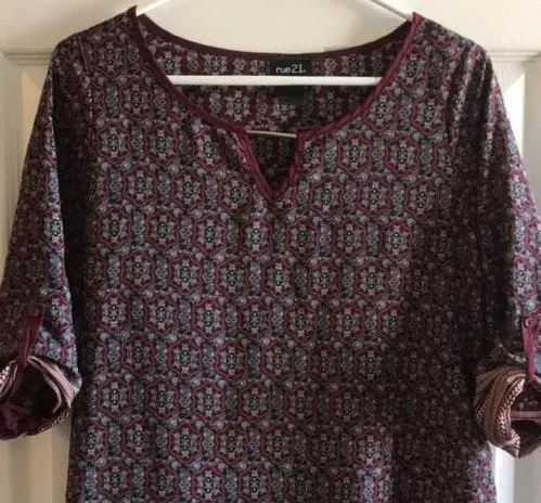 Red Patterned Dress - Image 3