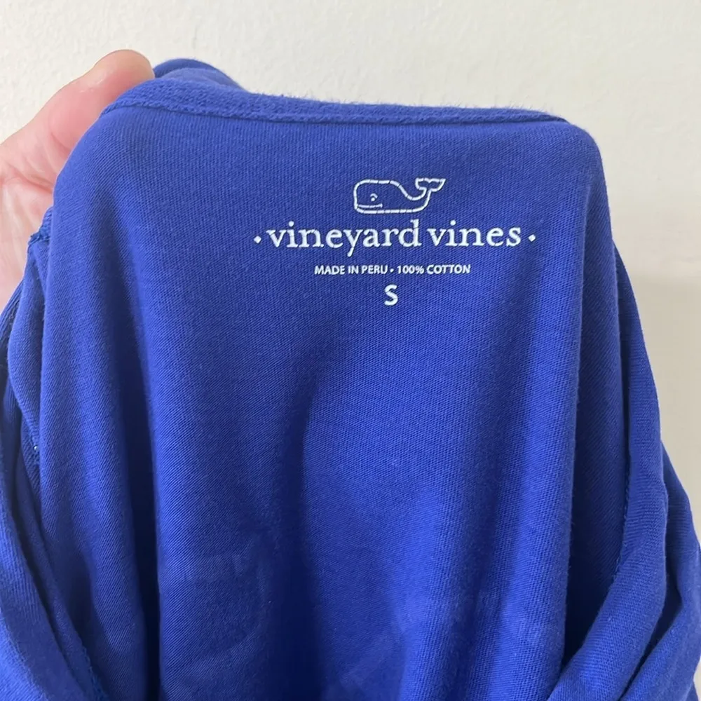 Vineyard Vines Vintage Whale Graphic Hoodie Blue White Size Small - Image 6