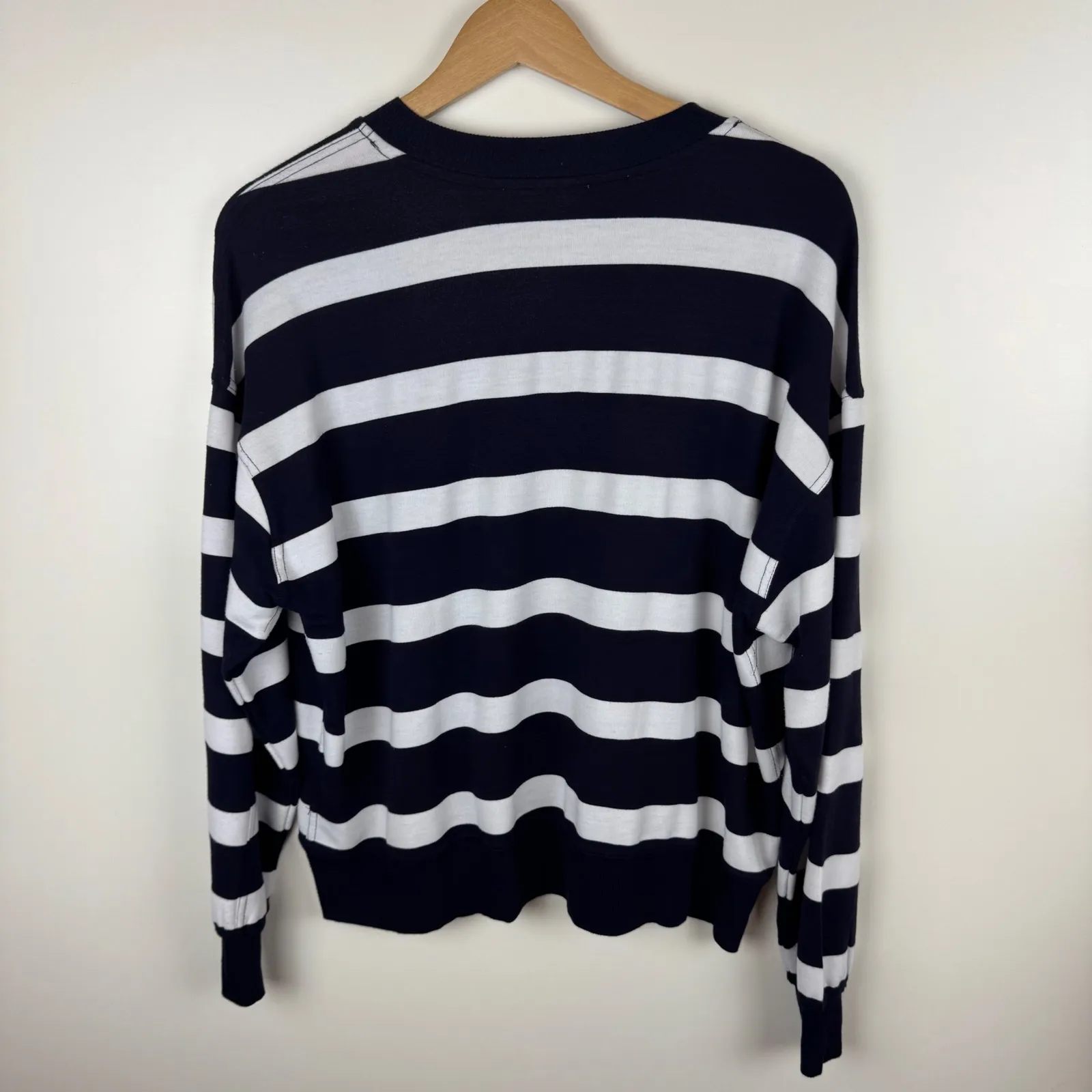Workshop Womens Striped Mon Amour Top Sz Large Graphic Pullover French Comfort - Image 6