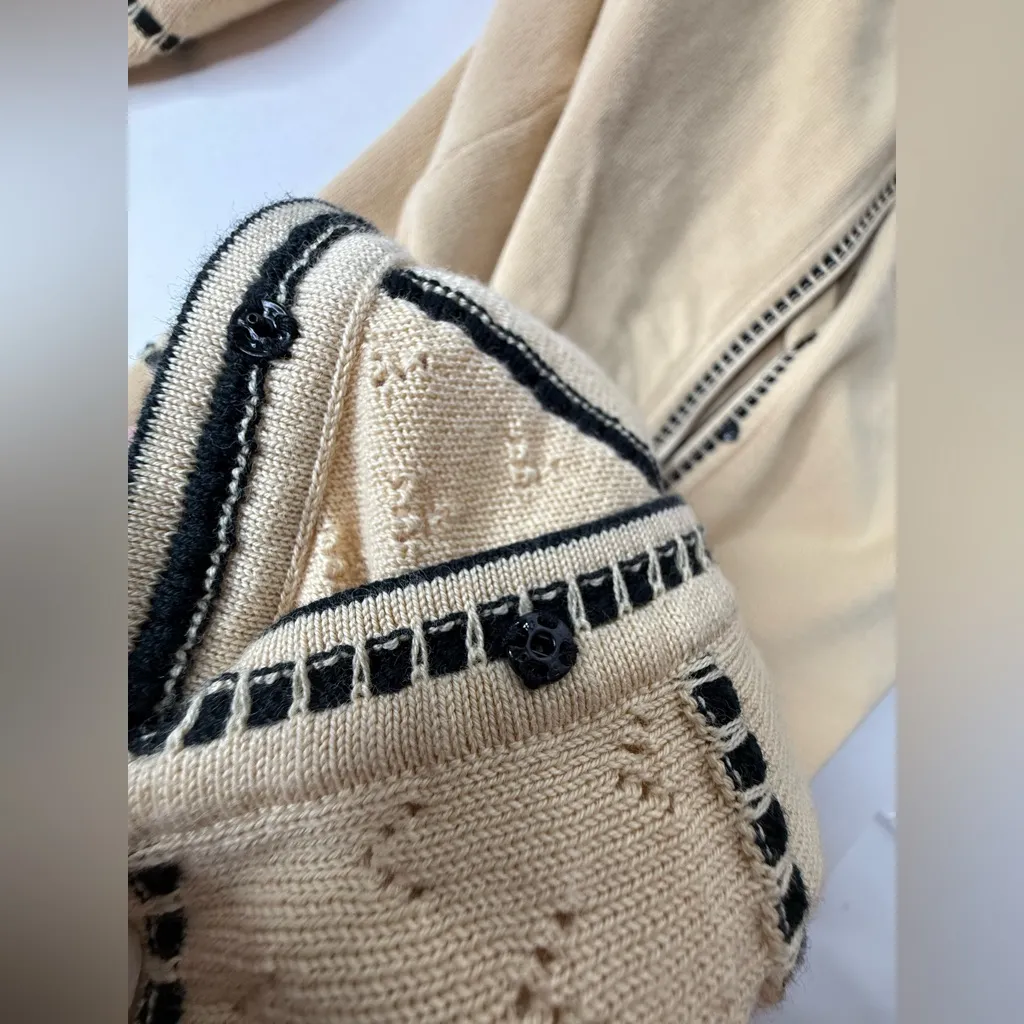 Vtg Liz Claiborne Lizsport Womens Size XL Y2k Snaps Sweater Cardigan Classic Tan - Image 6