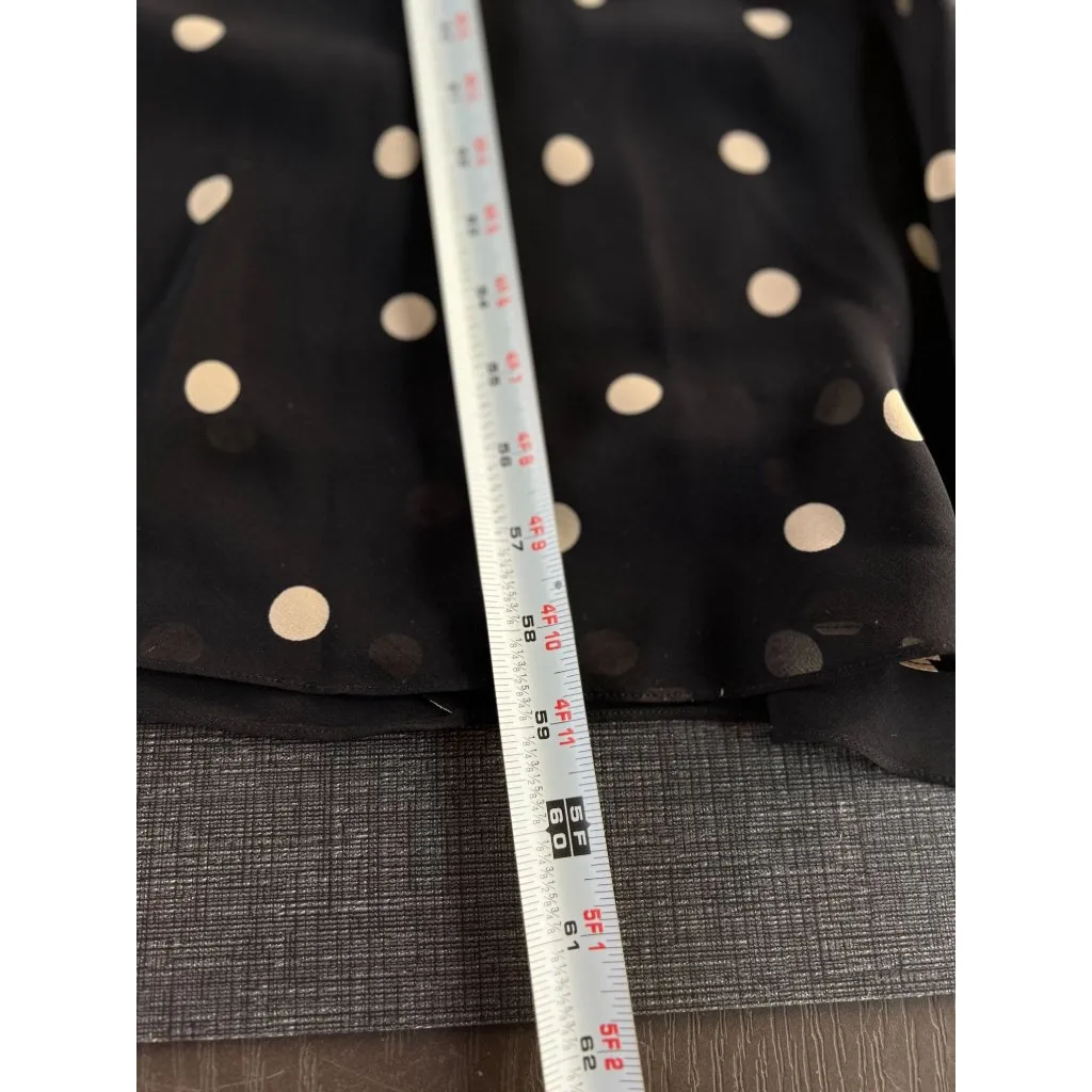 Vintage 90s hetta B Maxi Dress Sz 12 100% Silk Polka Dot Black White Sleeveless - Image 13