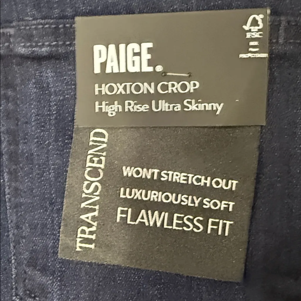 PAIGE Hoxton Crop High Rise Ultra Skinny Indigo Denim Jeans - Image 11