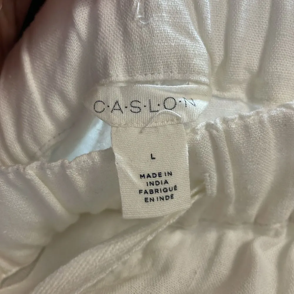 Caslon  Pull On Wide Leg Pants Linen Blend size Large - Image 10