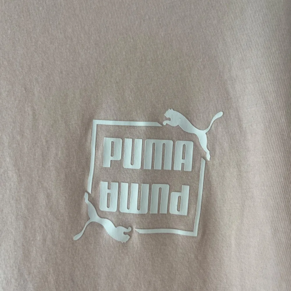 PUMA Sz XL Peach Classic Tee Shirt Cropped Top Loose Fit Stretch‎ - Image 4