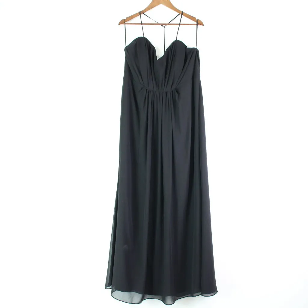 Hayley Paige Sweetheart Gathered Chiffon Dress‎ Black Size 22 - Image 2