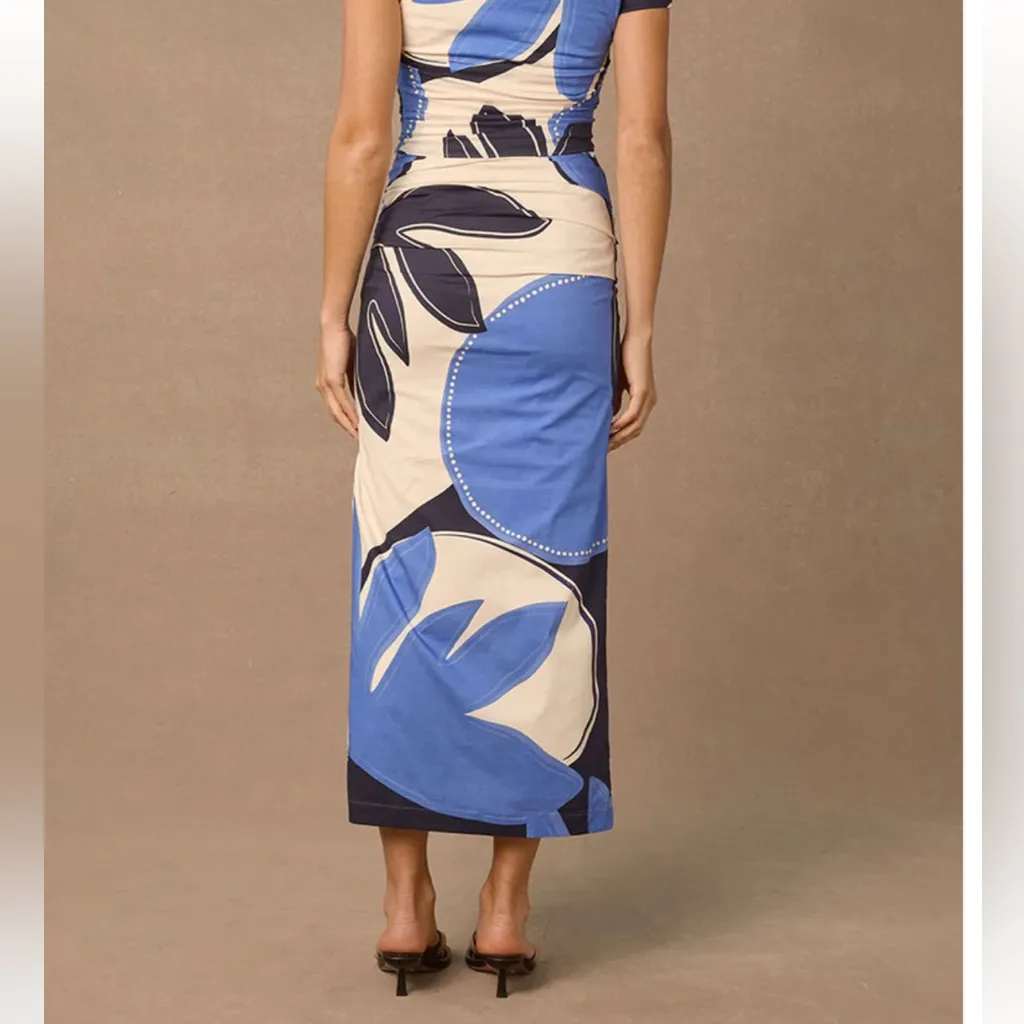 MON RENN TWILIGHT PALMS SKIRT NWT White - Image 4