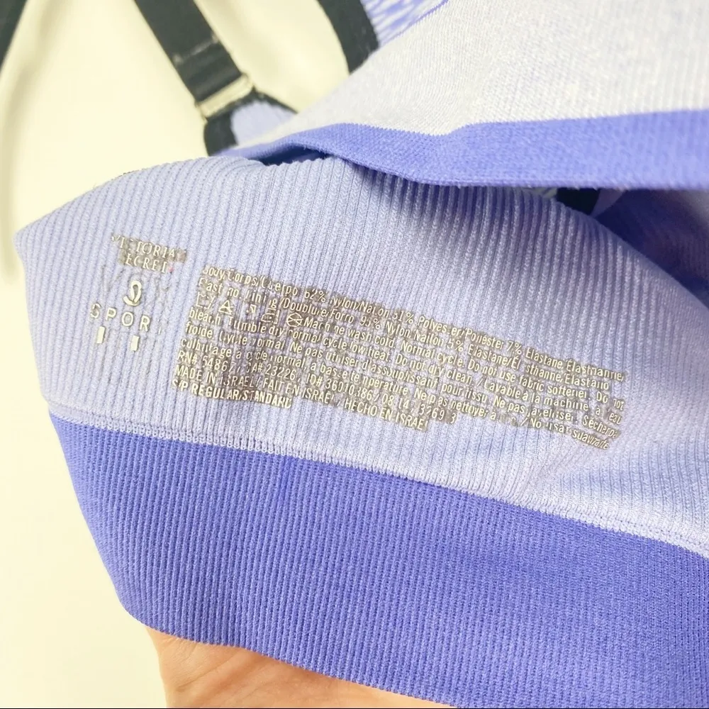 VSX VICTORIA'S SECRET SPORT Purple Ribbed Racerback Sports Bra Medium Support XS - Image 4