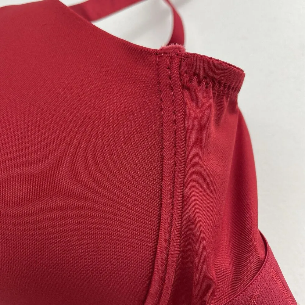 DANSKIN Intimates 40D Push Up Soft Lift Bra Lined Underwire Red Adjustable - Image 5