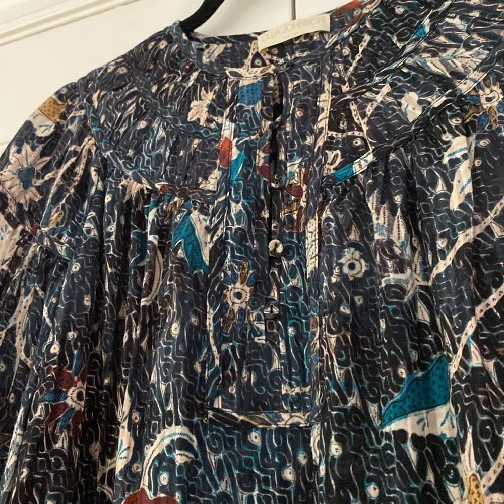 Ulla Johnson Iona Long Sleeve Maxi Dress‎ Size 4 Floral Print Jet Size Small - Image 5