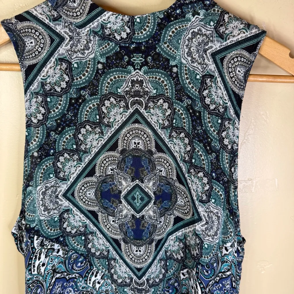 American Eagle Outfitters Multicolor Paisley Print High‎ Neck Sleeveless Dress M - Image 2