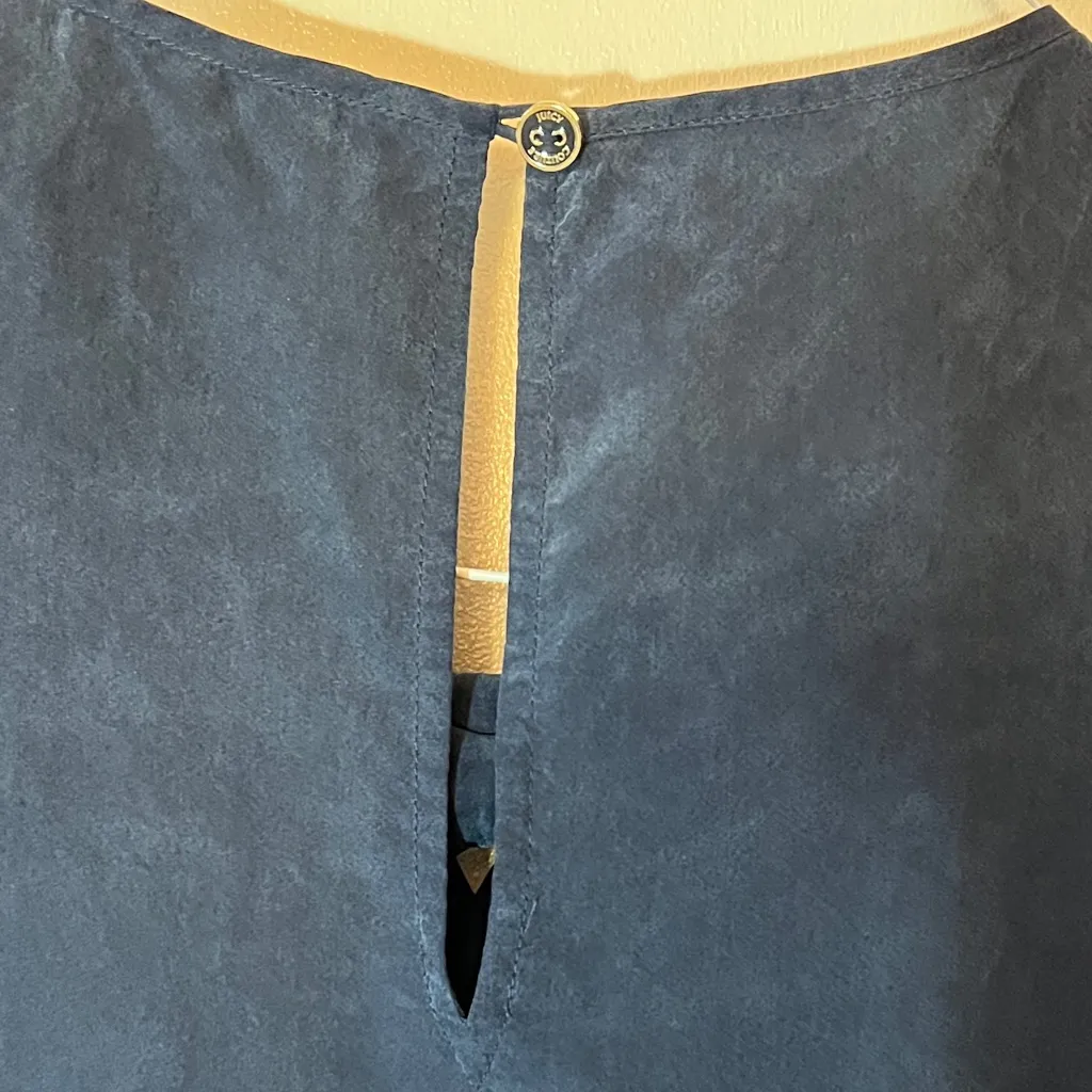 Juicy Couture Silk Dark Blue Sleeveless Blouse - Image 6