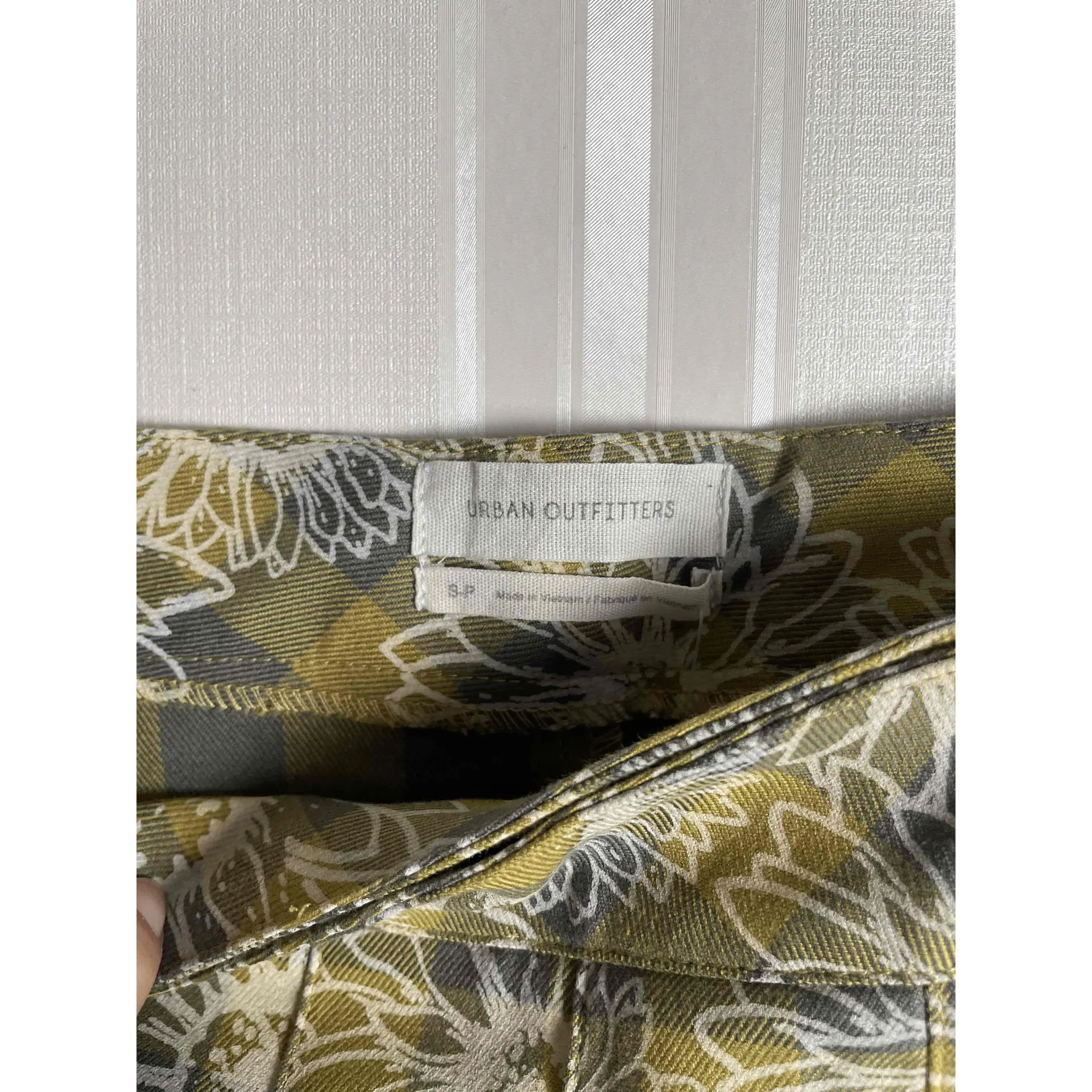 New‎ Urban Outfitters Womens Floral Gingham Pleated Academia A-Line Mini Skirt S - Image 8