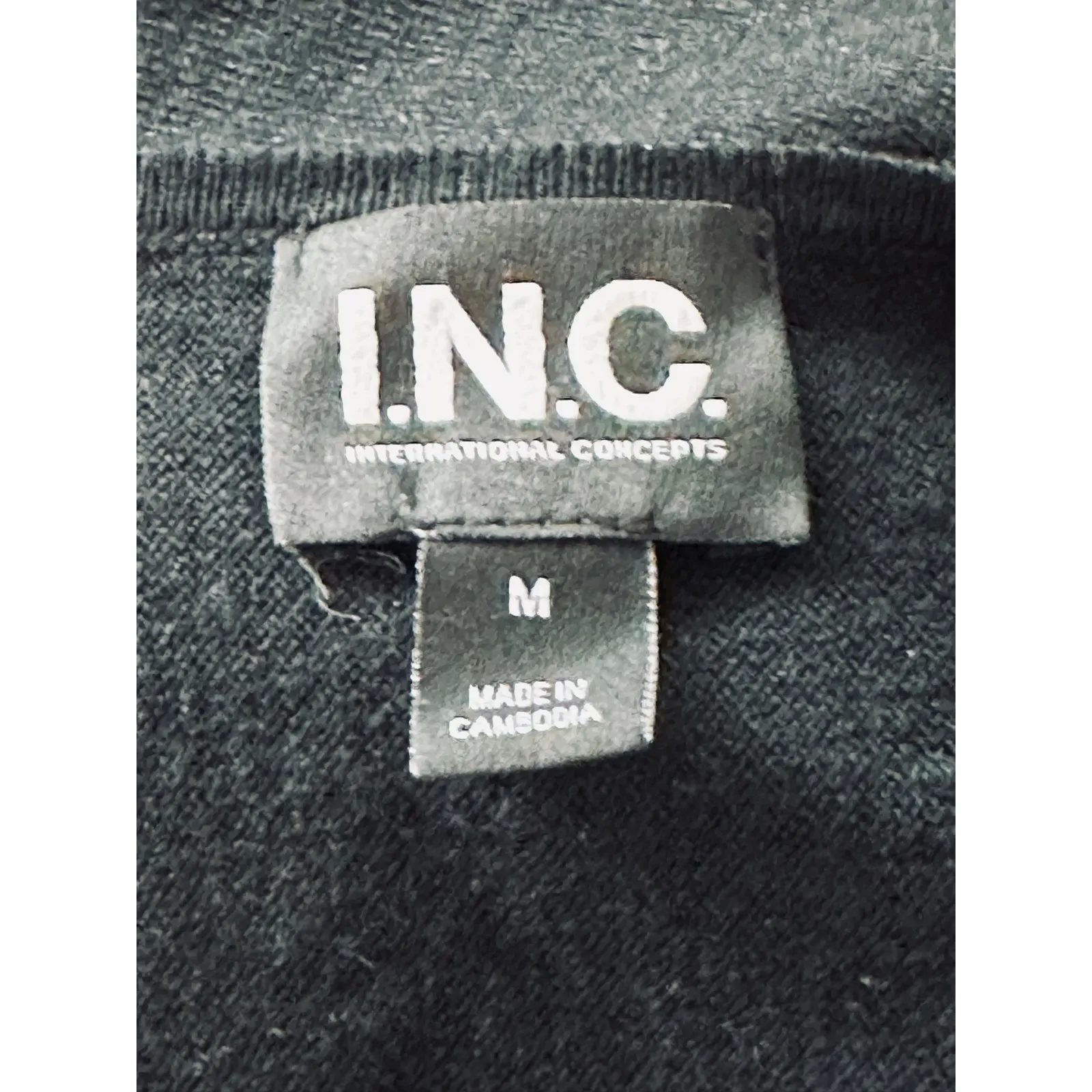 INC Knit Faux Wrap Sweater Black Size Medium Long Sleeve Classic NWOT - Image 4