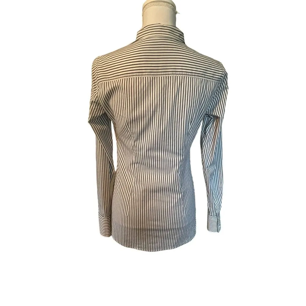 Ann Taylor Blouse Womens 0 Used Blue Striped - Image 4