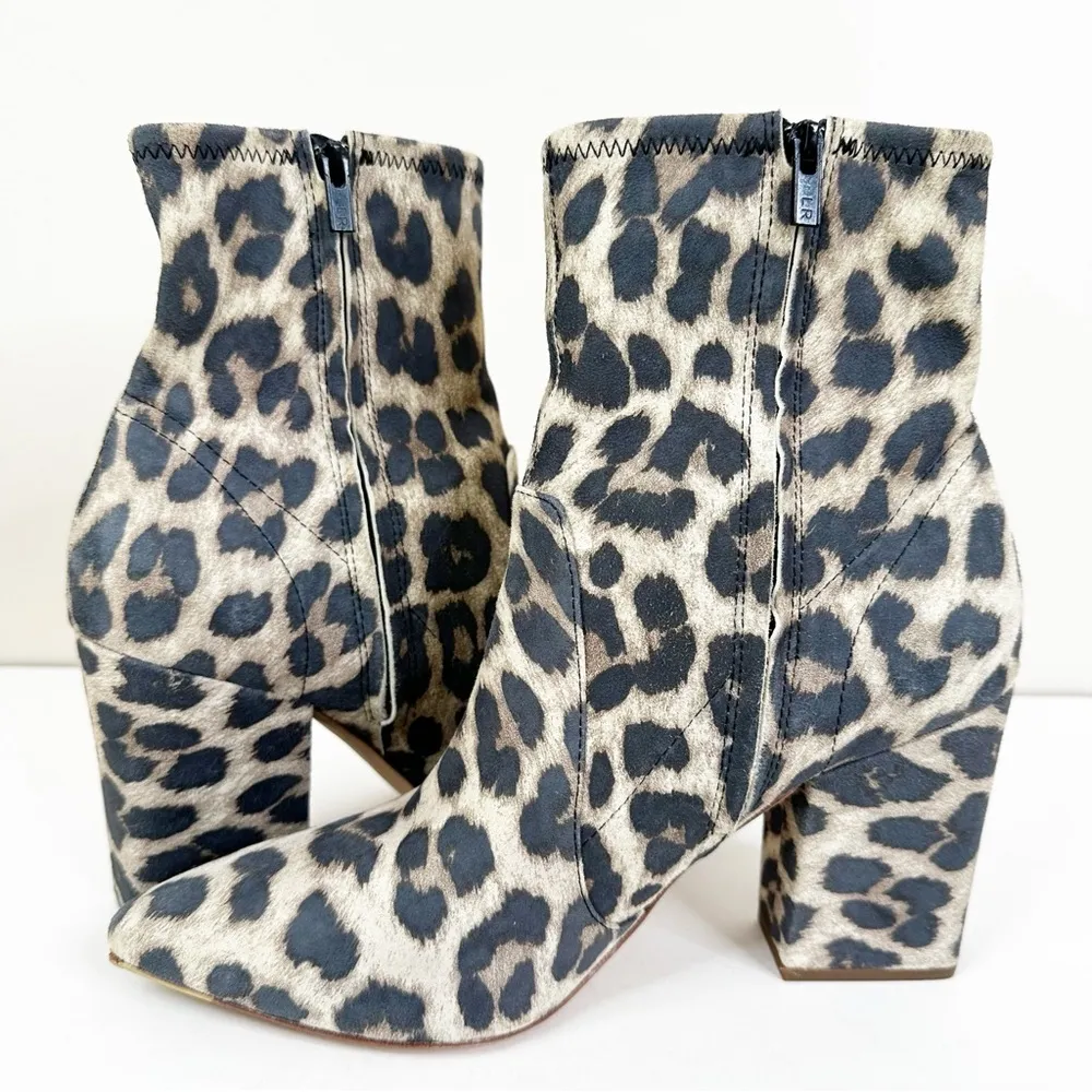 Loeffler Randall Isla Ankle Booties Womens 9 Leopard Print Heeled Pointed Toe - Image 7