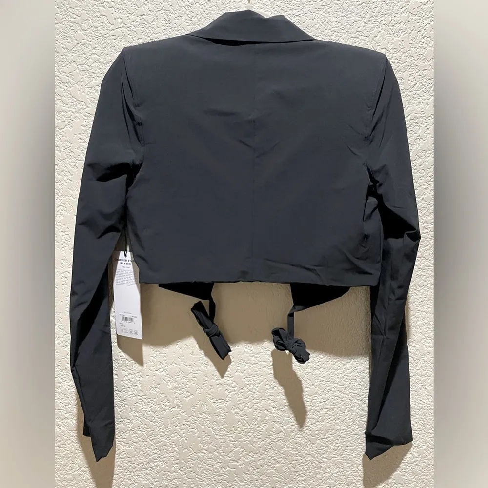 NWT Alo Yoga Cropped Status Blazer Wrap Black Size XS - Image 9