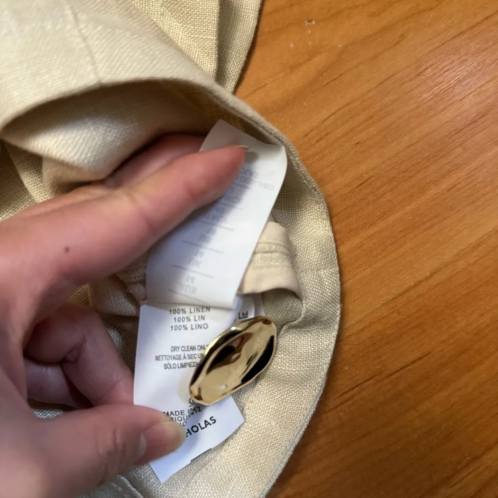 NICHOLAS Lou Linen Crop Top in Sand Size 10 Tan - Image 5