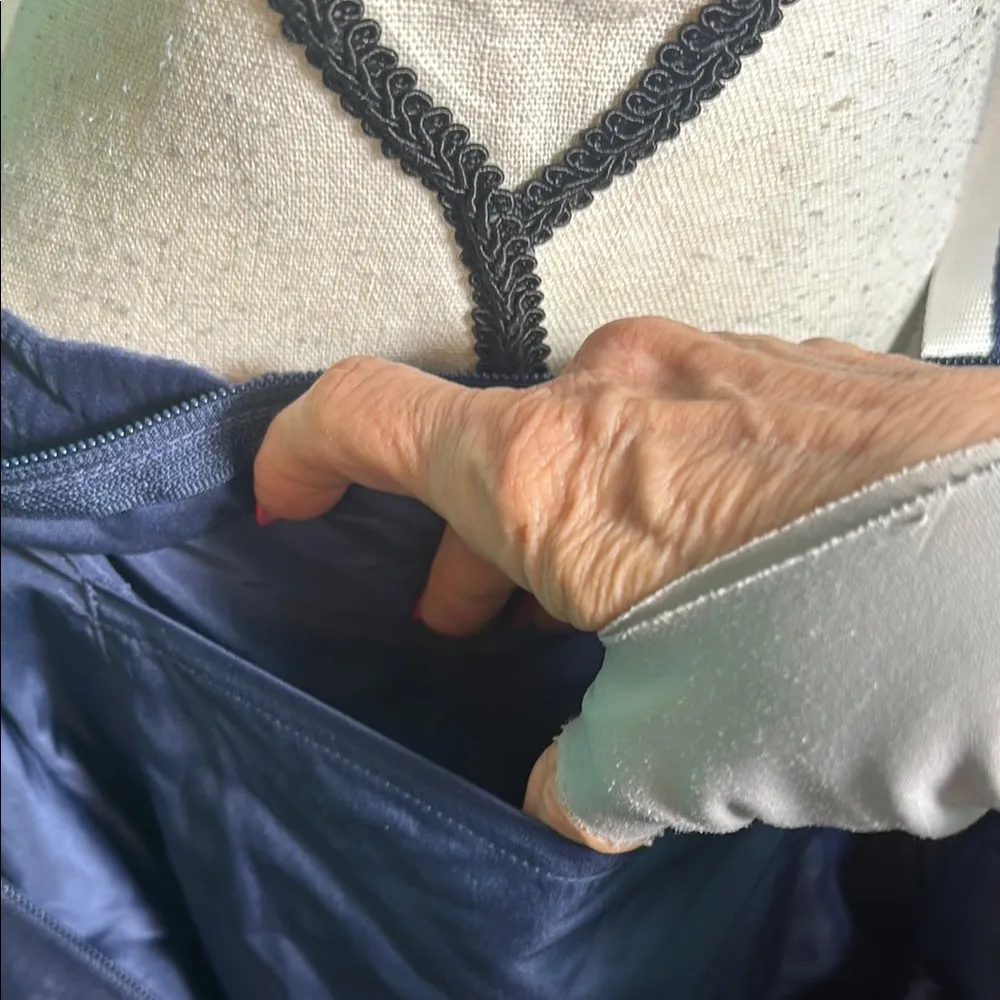 PINK Victoria's Secret Blue Corduroy look Tote with Striped Handles - Image 10