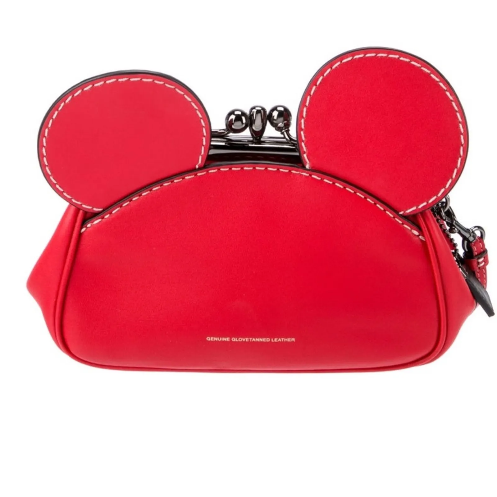 Coach x Disney Mickey Mouse Red Leather Kisslock Wristlet Limited Edition - Image 2