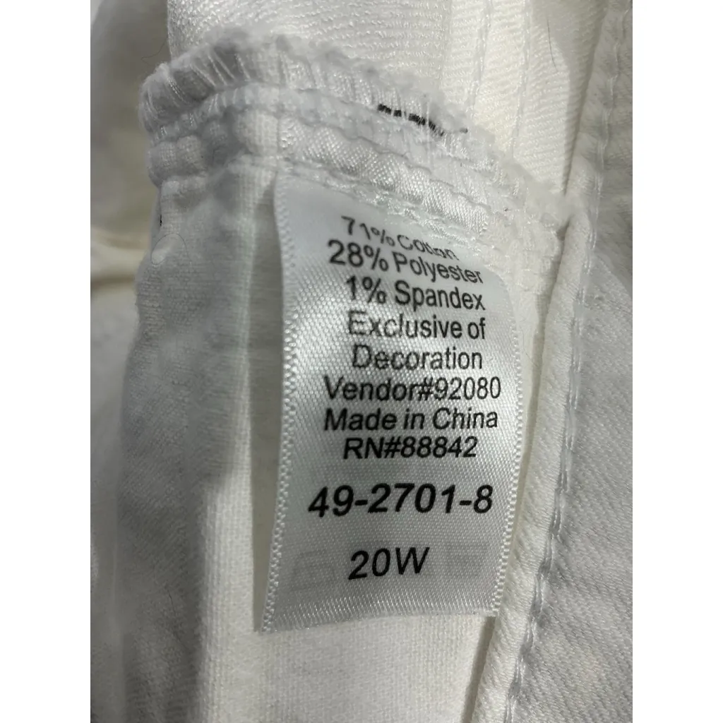Womans Denim 24/7 Size 20 W White Ankle Jeans - Image 4