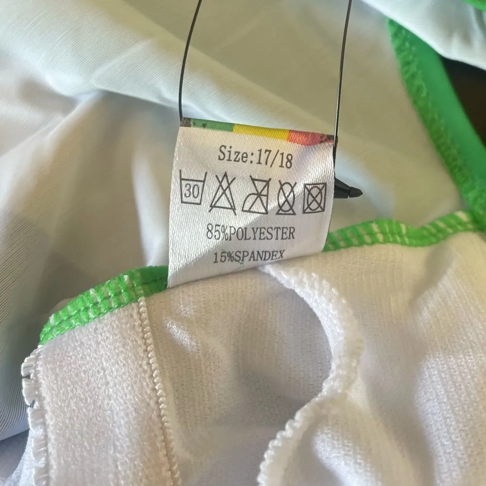 Jamaican Flag One Piece Bathing Suit Swim Suit With Pads Womens Size 17/18 NWT Green - Image 8