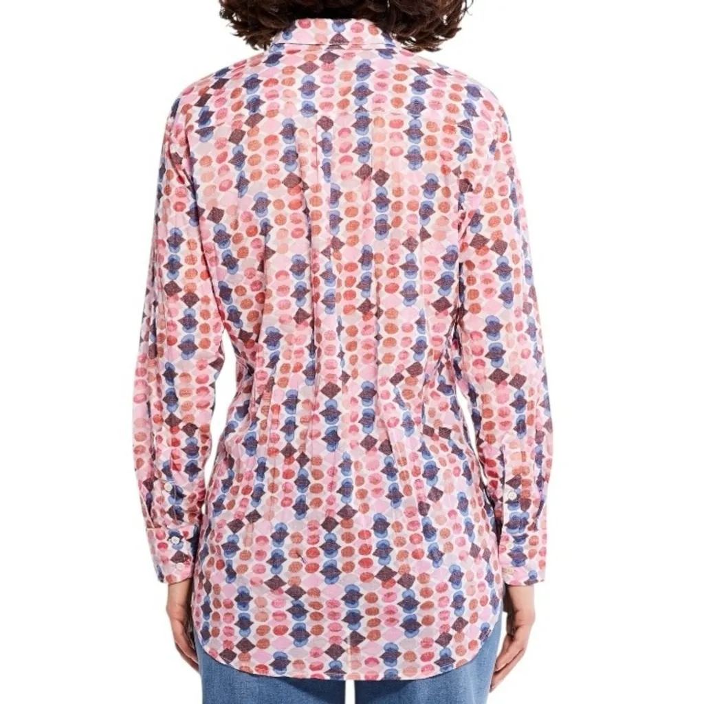 NWT Nic + Zoe Geo Dots Button Up Boyfriend Shirt Size 3X Feminine Colorful‎ - Image 2