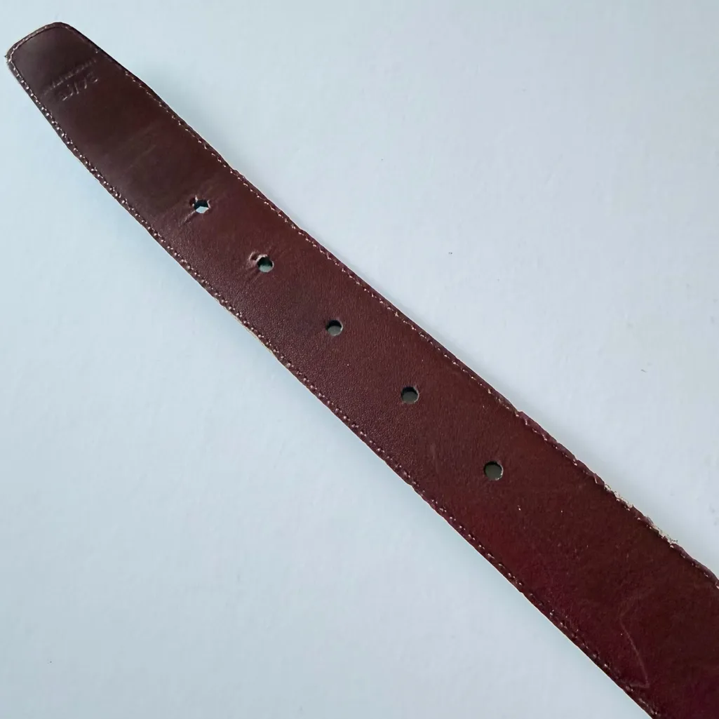 Yves Saint Laurent Vintage reversible belt black and brown gold buckle sz S - Image 10